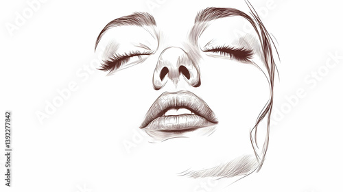 face in drawing illustration