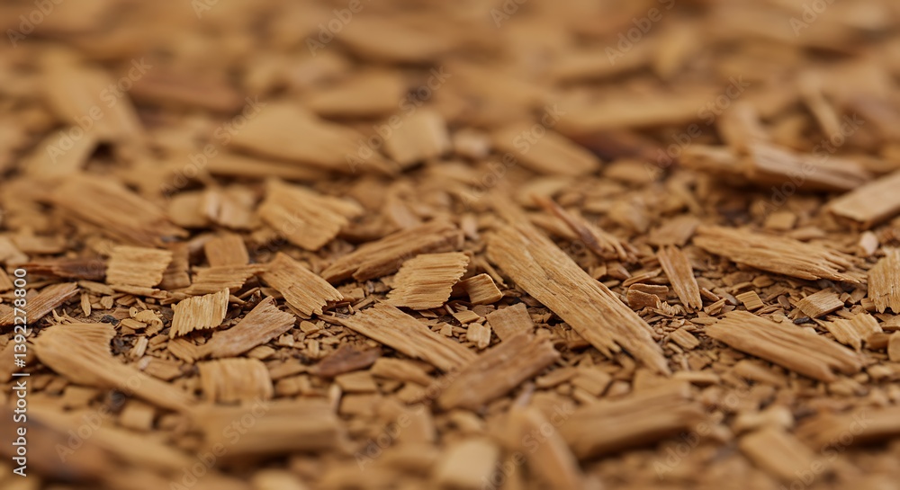 Naklejka premium Close-Up of Aromatic Wood Chips: A Textural Study AI Generated
