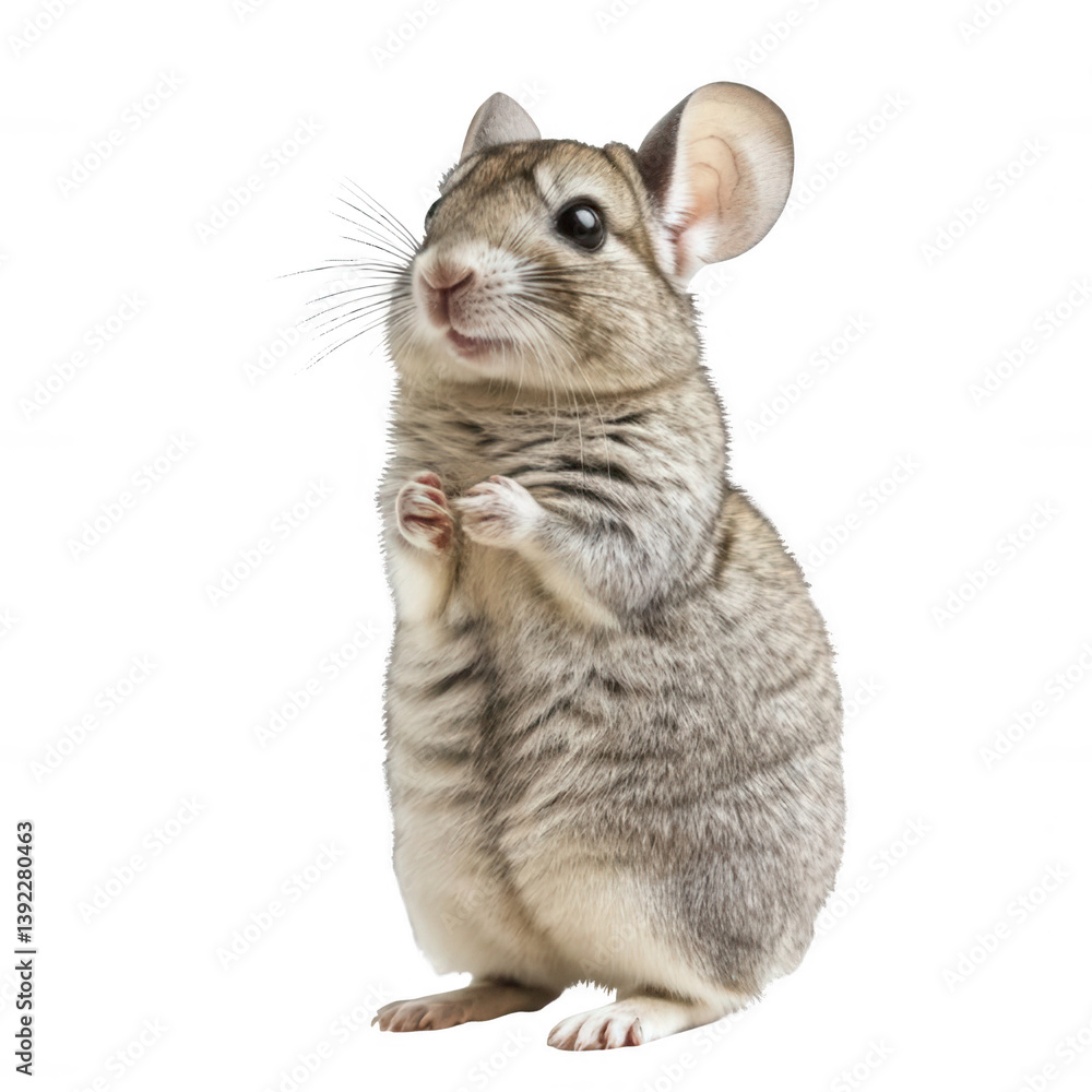 Obraz premium Photorealistic Chinchilla Illustration Transparent Background