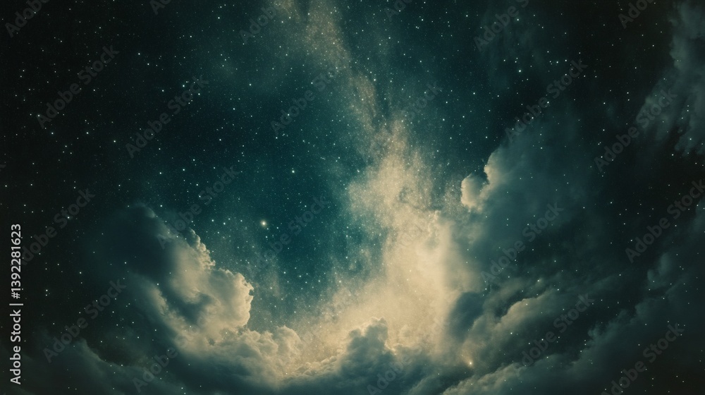 Fototapeta premium Night sky, clouds, stars, cosmic, background, space, astronomy, wallpaper
