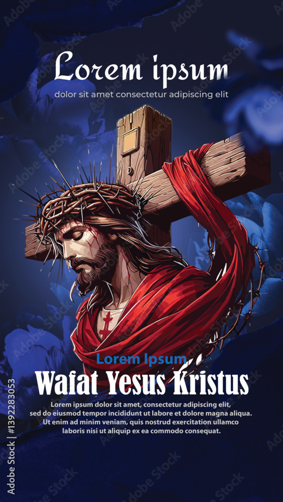 Obraz premium Purple Blue Jesus Stories