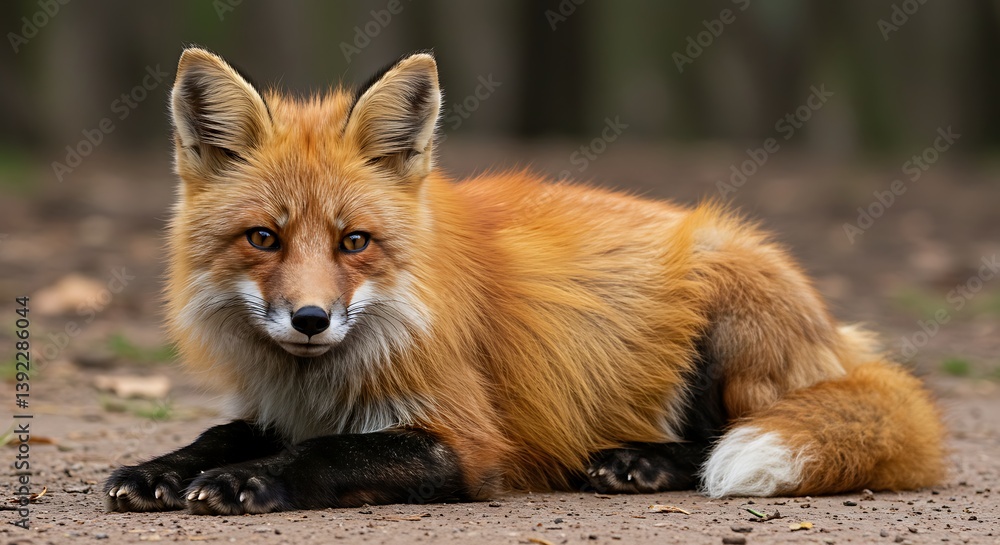 Fototapeta premium Forest Fox: A Moment of Stillness AI Generated