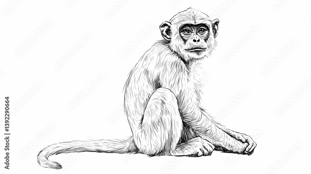 Fototapeta premium simple drawing of monkey illustration