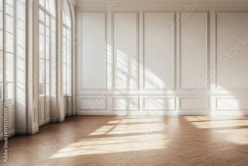 Wallpaper Mural White wall in a modern office interior minimalist flooring windows. Torontodigital.ca