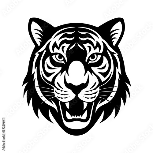 tiger head vector silhouette vector illustration 