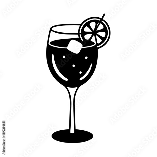 aperol spritz icon, aperol spritz line art - simple line art of aperol spritz, perfect for aperol spritz logos and icons