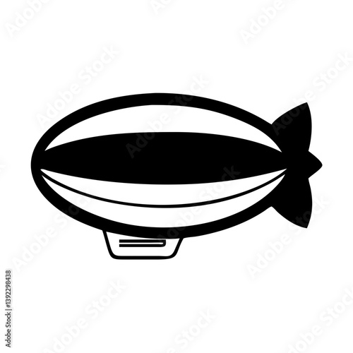 blimp icon, blimp line art - simple line art of blimp, perfect for blimp logos and icons