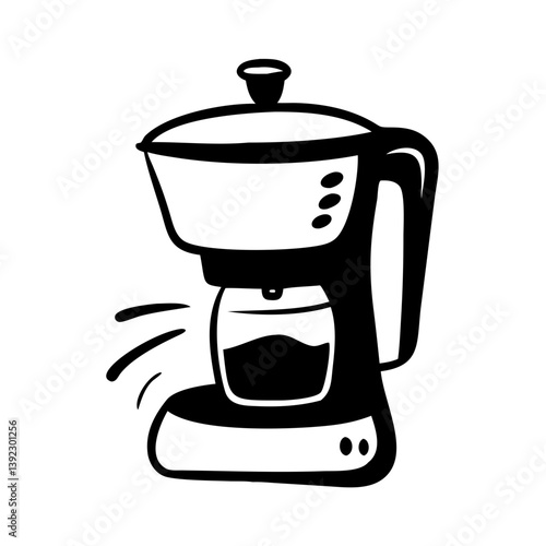 coffee maker icon, coffee maker line art - simple line art of coffee maker, perfect for coffee maker logos and icons