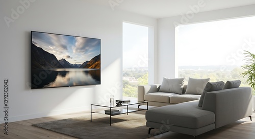 Immersive Landscape: A High-Definition Living Room Escape AI Generated