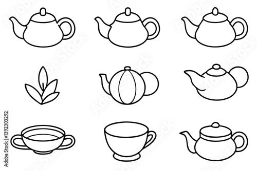 Oolong Tea Line Art Elegant Sketch for Minimalist Design Projects 