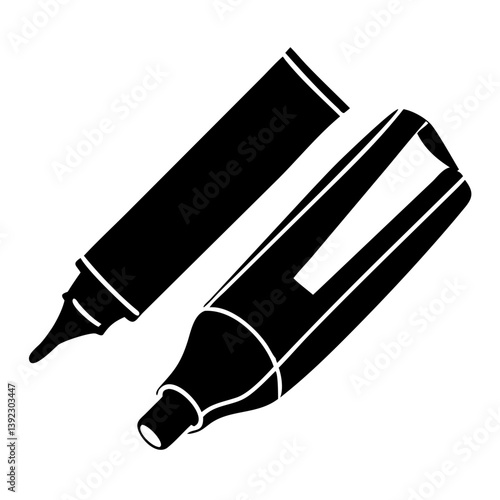 dry erase markers icon, dry erase markers line art - simple line art of dry erase markers, perfect for dry erase markers logos and icons