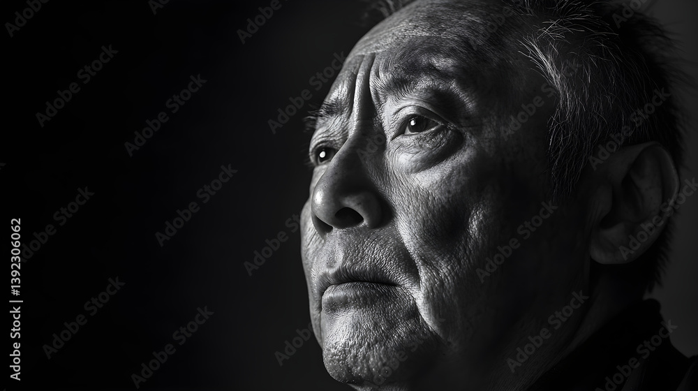 Timeless Shadows: A Dramatic Portrait in Black and White Timeless Shadows: A Dramatic Portrait in Black and White