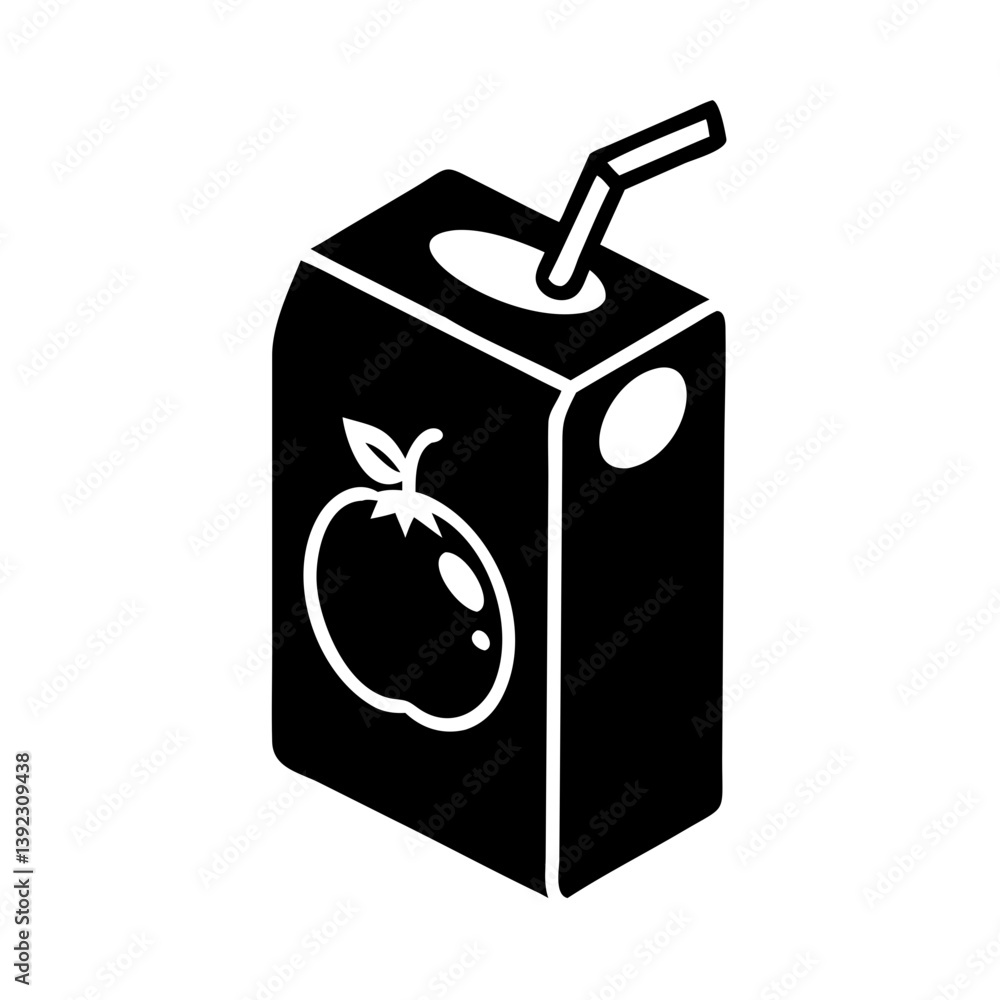 Obraz premium juice box icon, juice box line art - simple line art of juice box, perfect for juice box logos and icons