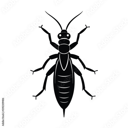 silhouette of termite on white background