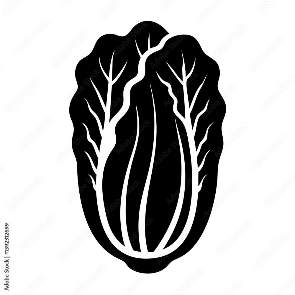Fototapeta premium napa cabbage icon, napa cabbage line art - simple line art of napa cabbage, perfect for napa cabbage logos and icons