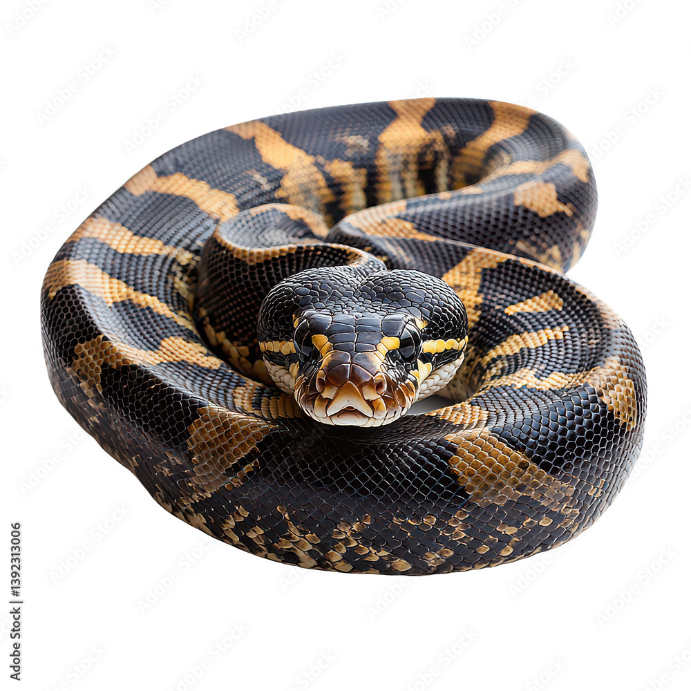Obraz premium Python png large snake png reptile png exotic animal png wildlife serpent png jungle snake png transparent background image