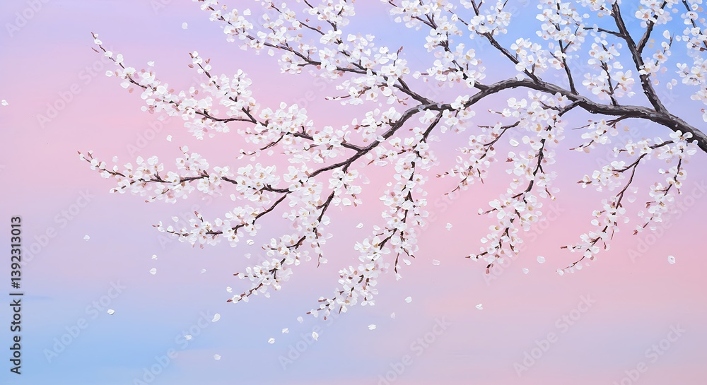 Obraz premium Pastel Bloom: Digital Springtime AI Generated