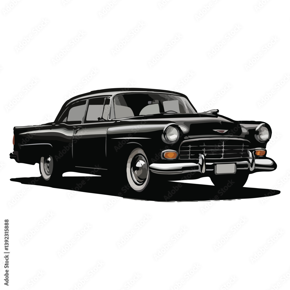 Obraz premium cool classic car illustration design