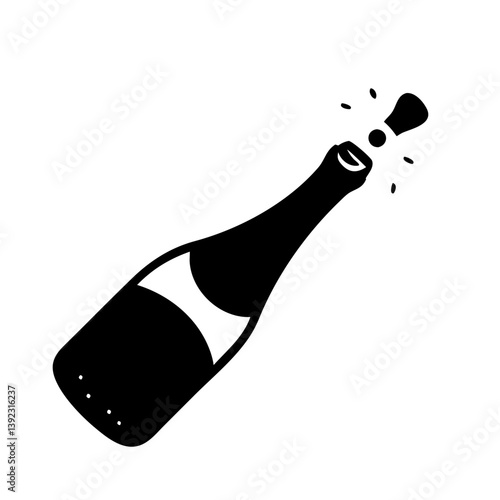 prosecco bottle icon, prosecco bottle line art - simple line art of prosecco bottle, perfect for prosecco bottle logos and icons