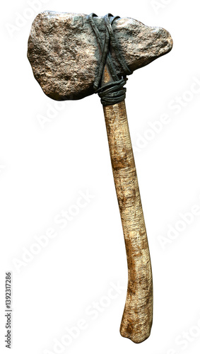 Bild auf Leinwand 3D Rendering Hand Axe on White