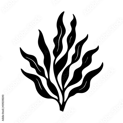 seaweed icon, seaweed line art - simple line art of seaweed, perfect for seaweed logos and icons