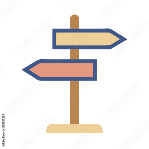 Directional Signpost Representing Navigation or Direction Icon Design