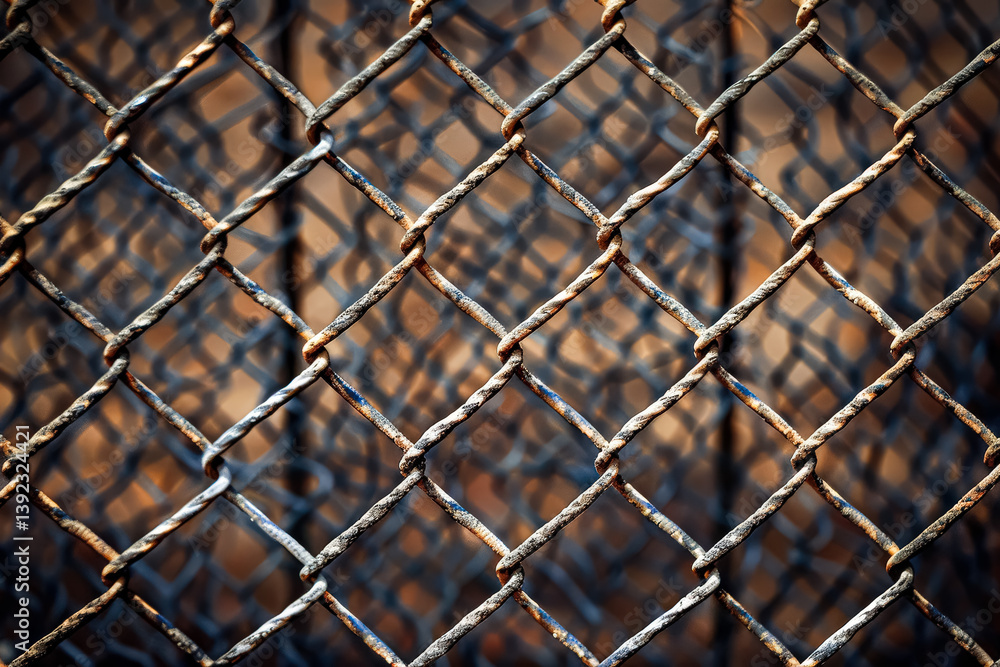 Fototapeta premium Close up of a rusty chain link fence