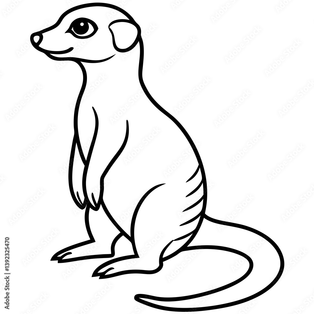 Fototapeta premium Elegant Meerkat Line Art