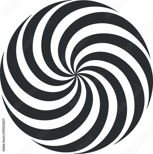 Black and white spiral optical illusion pattern creating a hypnotic visual effect.