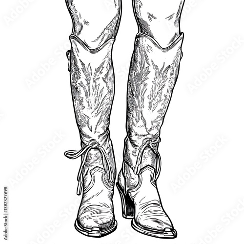 black and white cowboy boots drawing clip art preview