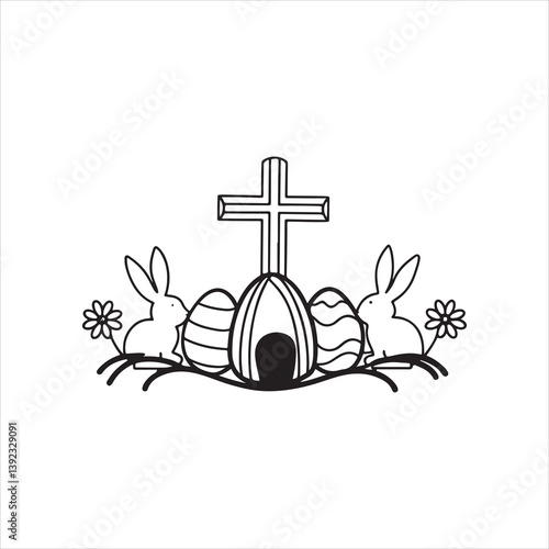 easter sunday silhouette vector art