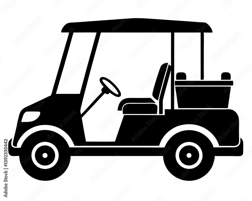 Obraz premium Golf Cart Silhouette Vector & Sport Vehicle SVG