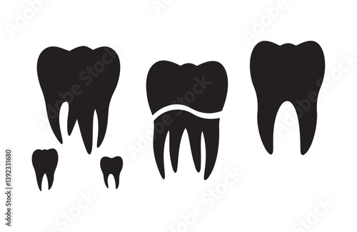 Unique Tooth Shape Vector Art for Dentistry Logo and Branding Elements