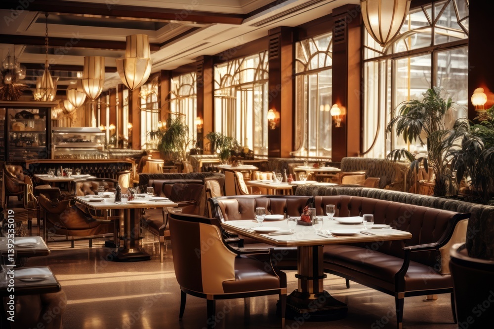 Obraz premium Luxurious restaurant architecture furniture building.