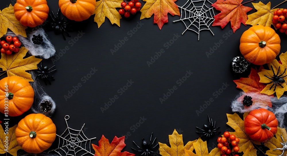 Fototapeta premium Autumn's Embrace A Halloween Invitation AI Generated