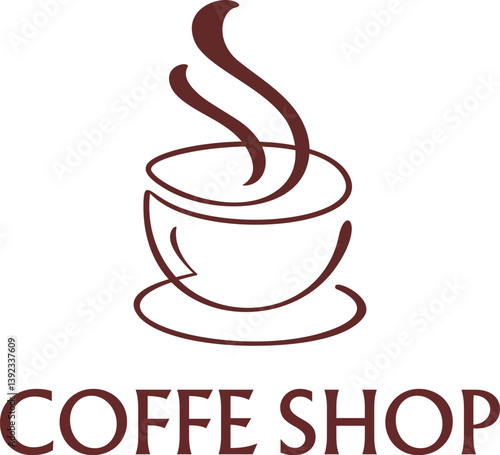Stylish and Minimalist Coffee Shop Logo Design for Cafes, Perfect for Branding, Elegant Coffee Cup Icon, Ideal for Cozy and Trendy Coffeehouse Businesses"