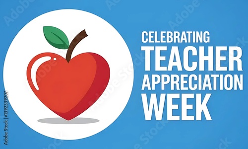 Heart-shaped apple graphic celebrating Teacher Appreciation Week
