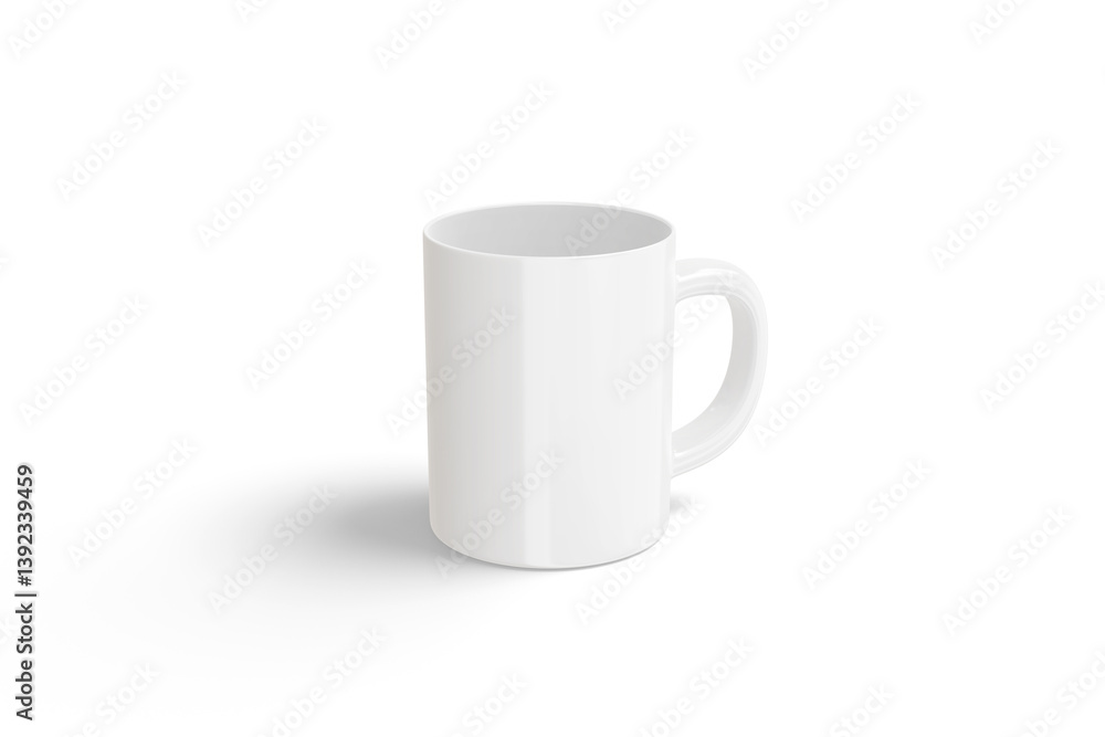 realistic mug mockup isolated on white background. 3D Rendering realistic mug mockup isolated on white background. 3D Rendering
