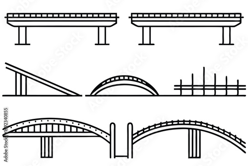 Overpass Line Art Unique Concept for Urban Landscape Illustration  