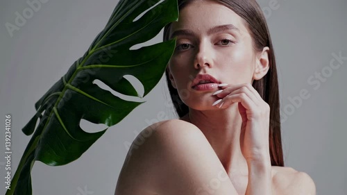 The Model with Green Leaf