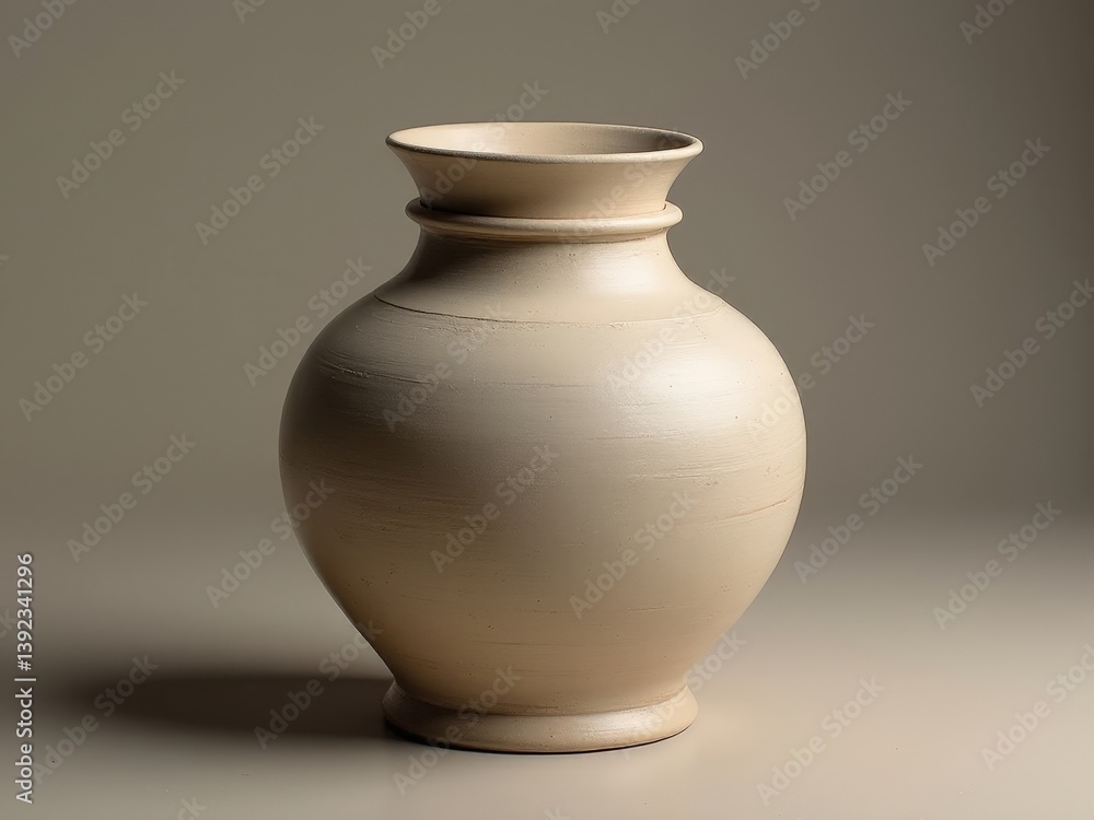 Ceramic brown clean vase. The vase is empty and has a simple, elegant design. handicrafts, DIY products. Ceramic brown clean vase. The vase is empty and has a simple, elegant design. handicrafts, DIY products.
