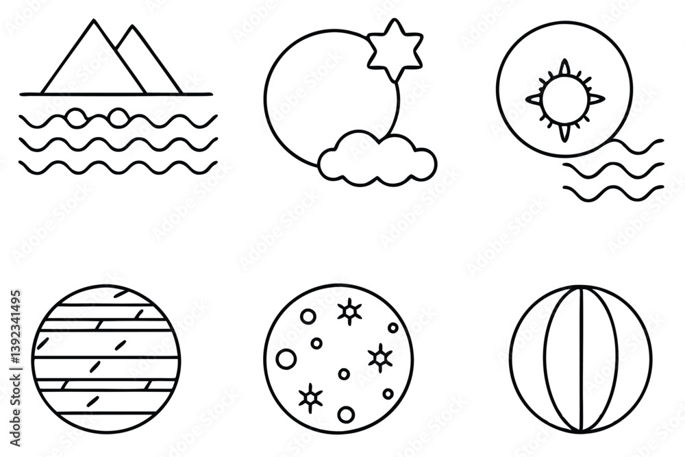 Fototapeta premium Ozone Layer Line Art Creative Design for Nature Inspired Artwork 