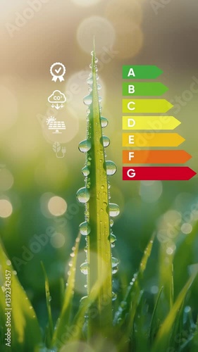Energy efficiency concept, energy efficiency rating for energy efficient . Sustainable Architecture and Energy Efficiency.