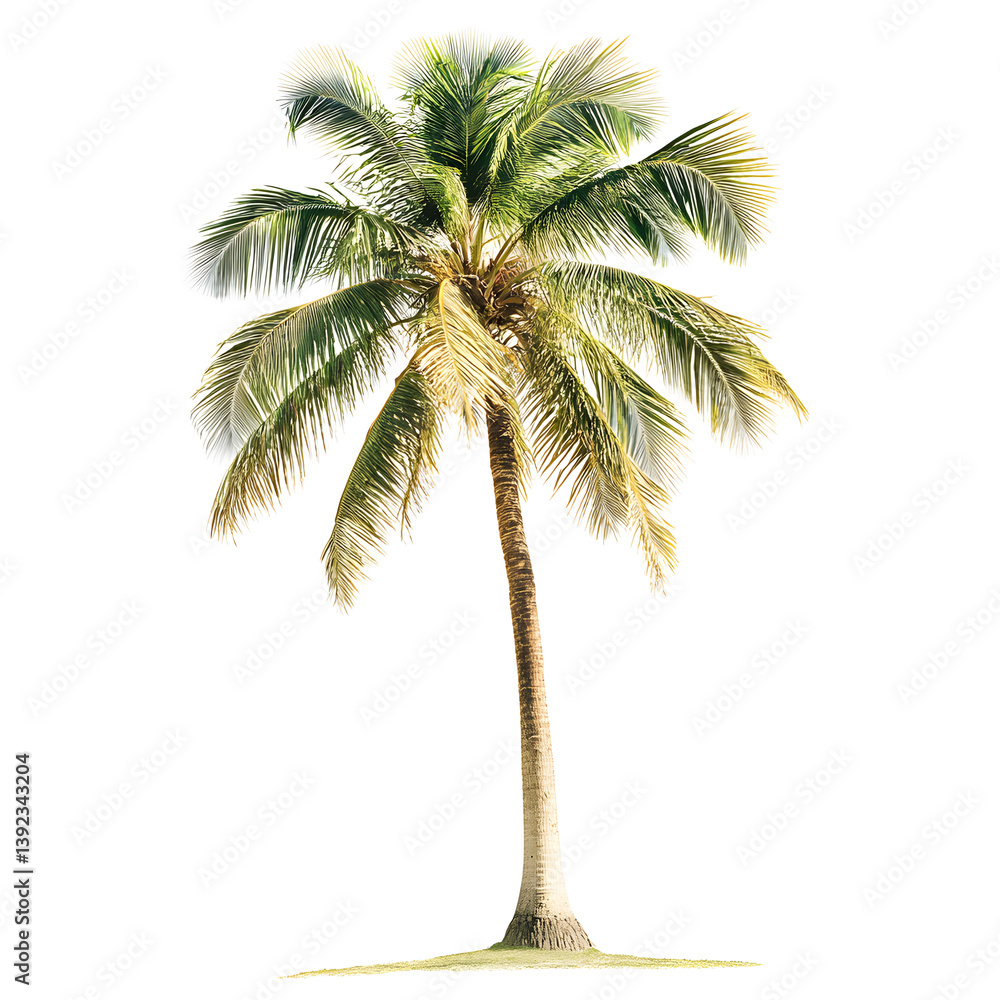 Obraz premium Tropical Palm Tree On white background