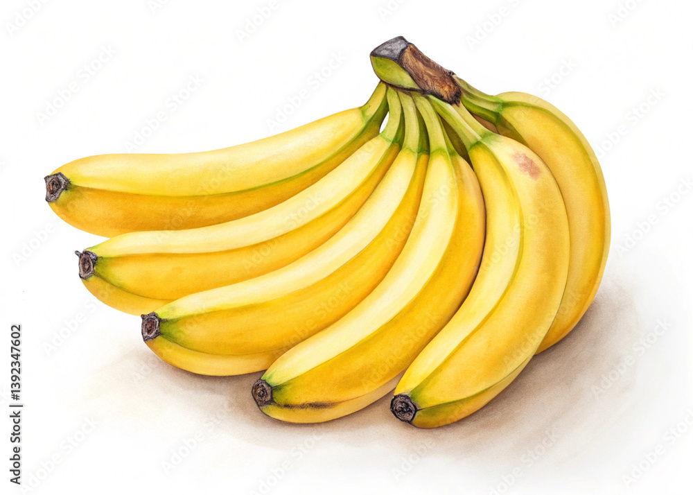 yellow banana on white background yellow banana on white background