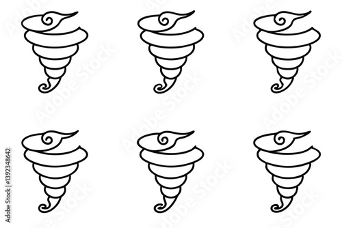 Tornado Diagram Line Art Highlighting Statistical Variability and Outcomes