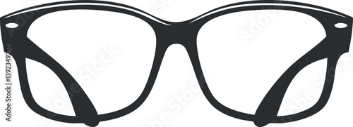 Black classic eyeglasses silhouette, symbolizing fashion and optical accessory in a minimalist design.