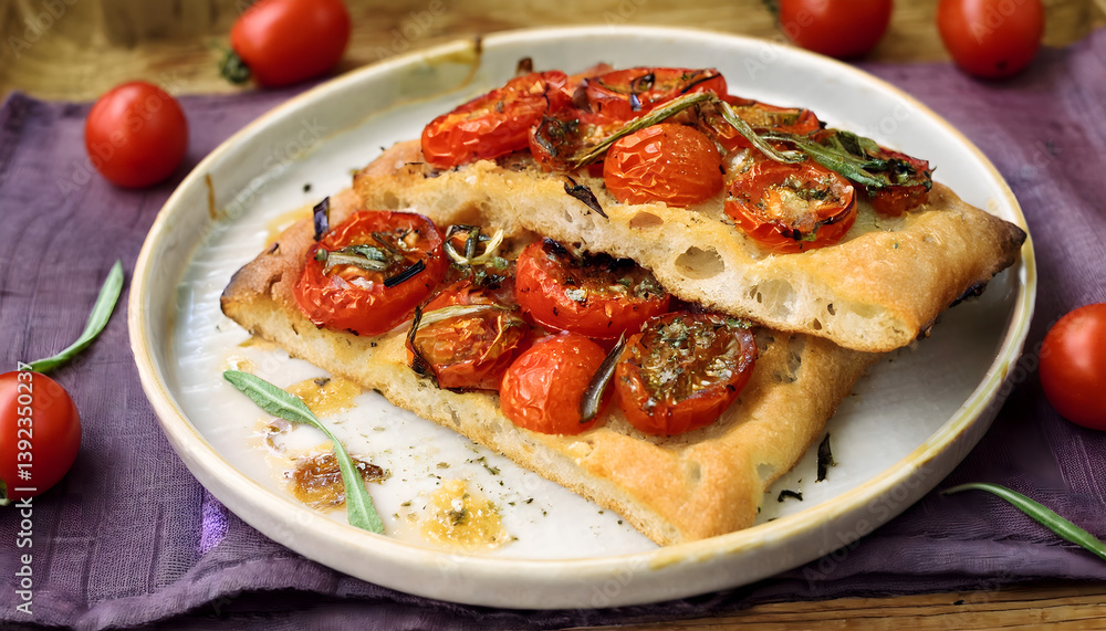 Rustic Cherry Tomato Flatbread Rustic Cherry Tomato Flatbread