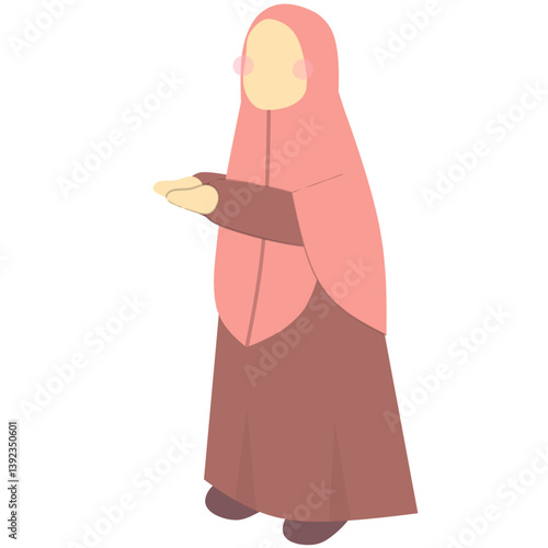 Muslim Woman Politely Gesturing a Welcome