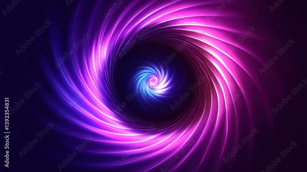 Abstract swirling vortex of vibrant neon light Abstract swirling vortex of vibrant neon light